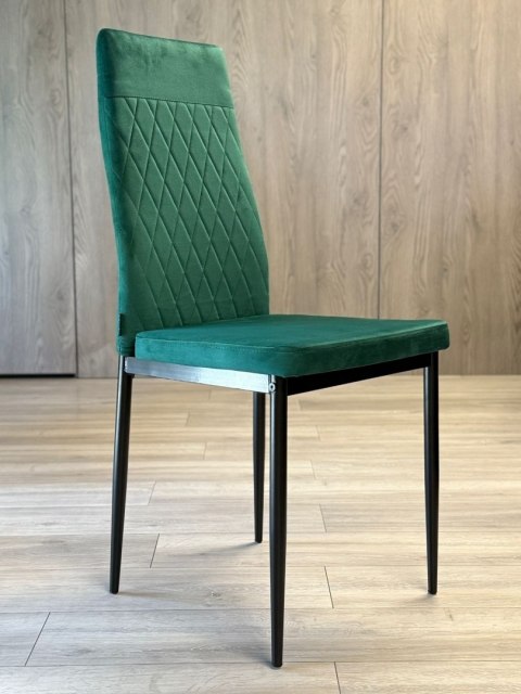 Krzesło tapicerowane VALVA CARO VELVET GREEN II GATUNEK