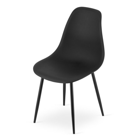 Zestaw Stół TESSA 120cm x 60cm - czarny / czarne nogi + 4 krzesła WAT czarne / nogi czarne