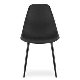 Zestaw Stół TESSA 120cm x 60cm - dąb sonoma / czarne nogi + 4 krzesła WAT czarne / nogi czarne