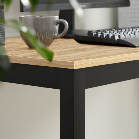 Zestaw Stół TESSA 120cm x 60cm - dąb sonoma / czarne nogi + 4 krzesła WAT czarne / nogi czarne