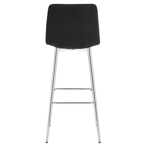 Hoker POZZA - aksamit czarny / nogi chrom x 3