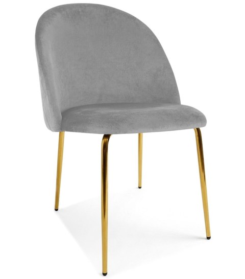 Krzesło INCA - aksamit szary jasny / nogi złote x 3