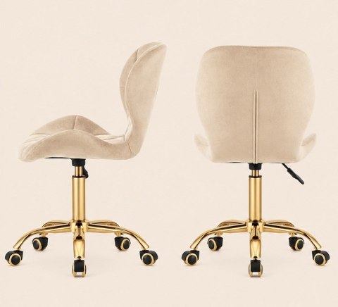 Krzesło obrotowe VASTO OFFICE VELVET CREAM GOLD