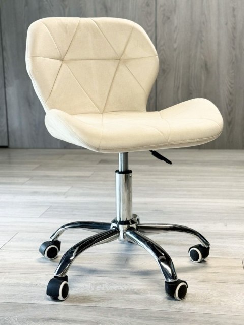 Krzesło obrotowe VASTO OFFICE VELVET CREAM SILVER