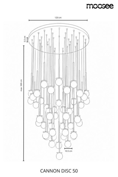Moosee MOOSEE lampa wisząca CANNON DISC 50 złota
