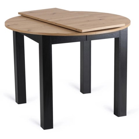 Zestaw Stół HARRY 102-142 cm Dąb Artisan/Czarny i 4 Krzesła PERU Czarne