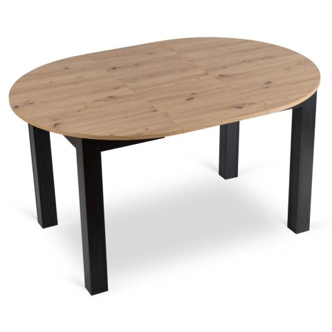 Zestaw Stół HARRY 102-142 cm Dąb Artisan/Czarny i 6 Krzeseł PERU Czarnych
