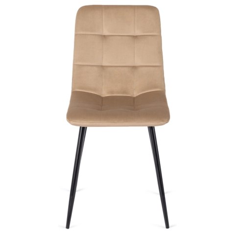 Zestaw Stół HARRY 102-142 cm Dąb Craft/Czarny i 4 Krzesła PERU Beżowe