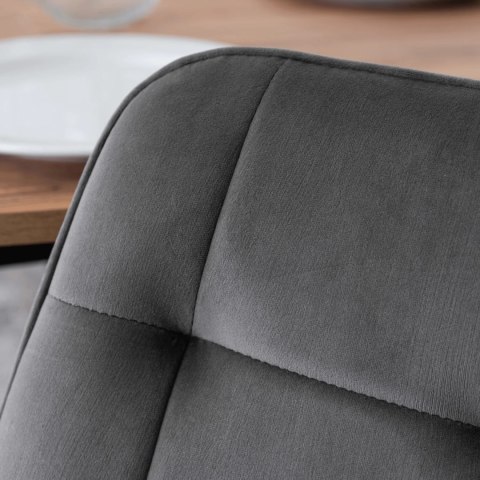 Zestaw Stół HARRY 102-142 cm Dąb Craft/Czarny i 6 Krzeseł CHRIS Szarych