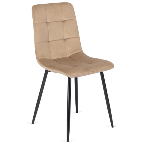 Zestaw Stół HARRY 102-142 cm Dąb Craft/Czarny i 6 Krzeseł PERU Beżowych