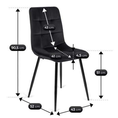 Zestaw Stół HARRY 102-142 cm Dąb Craft/Czarny i 6 Krzesłeł PERU Czarnych
