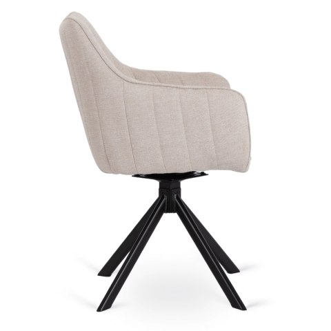 Zestaw Stół IBIZA 160-240 cm Czarny Marmur/Czarny i 4 Krzesła MUMBAI Kremowe