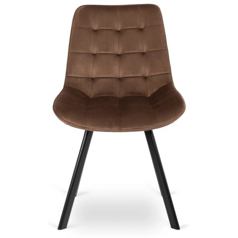 Zestaw Stół LUKAS 100-250 cm Dąb Rustykalny/Czarny i 4 Krzesła RICK Brązowe