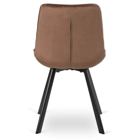 Zestaw Stół LUKAS 100-250 cm Dąb Rustykalny/Czarny i 4 Krzesła RICK Brązowe