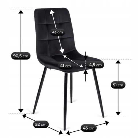Zestaw Stół MAX 80-160 cm Dąb Craft/Czarny i 6 Krzeseł PERU Czarnych