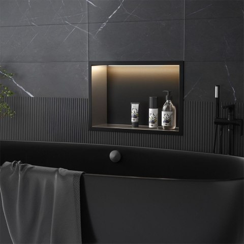 PÓŁKA WNĘKOWA LED 30x45x10 cm BLACK
