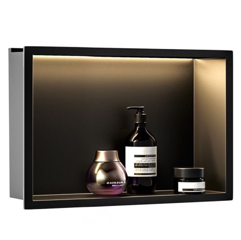 PÓŁKA WNĘKOWA LED 30x45x10 cm BLACK