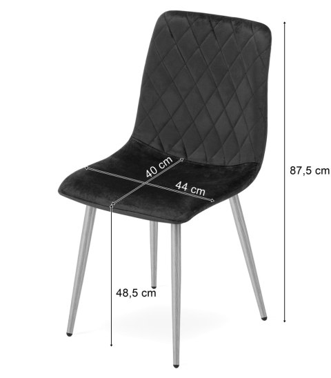 Krzesło TURIN - ciemna zieleń aksamit / nogi kolor drewna x 4
