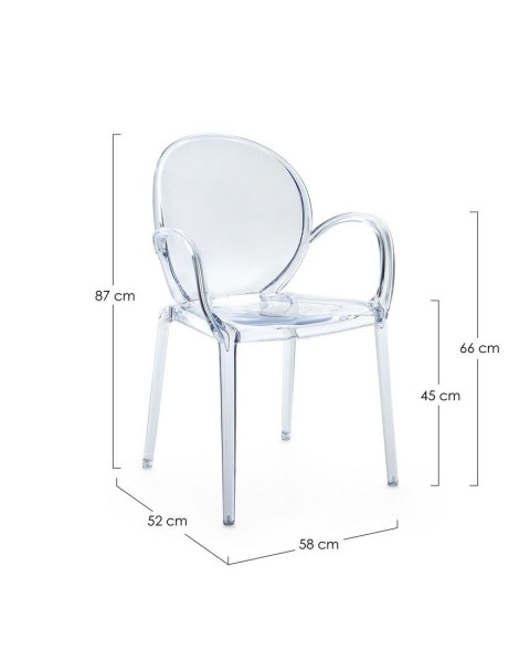 BIZZOTTO krzesło ogrodowe CAMILLA transparentne
