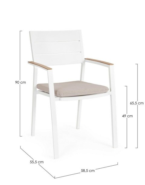 BIZZOTTO krzesło ogrodowe ZELMAR białe