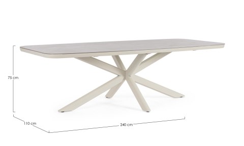 BIZZOTTO stół ogrodowy ISACCO PELICAN 240x110 beżowy