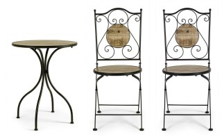 BIZZOTTO zestaw ogrodowy KANSAS brązowy / czarny