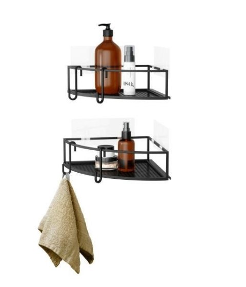 Umbra UMBRA zestaw 2 półek narożnych CUBIKO czarny