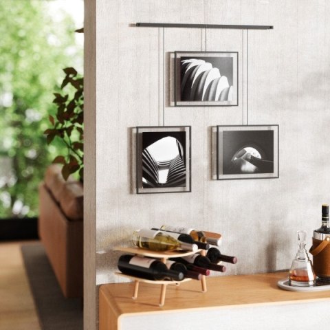 UMBRA zestaw 3 ramek do zdjęć EXHIBIT 8-10 cm czarny