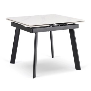 Stół LARES Ceramiczny Rozkładany 90-150 cm Biały Marmur/Czarny
