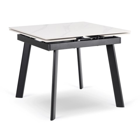 Stół LARES Ceramiczny Rozkładany 90-150 cm Biały Marmur/Czarny