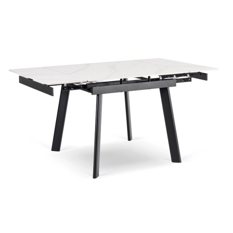 Stół LARES Ceramiczny Rozkładany 90-150 cm Biały Marmur/Czarny