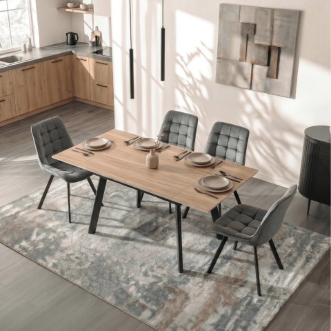 Stół LARES Ceramiczny Rozkładany 90-150 cm Dąb/Czarny