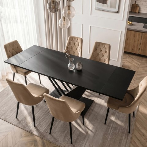 Stół REX Rozkładany 160-220 cm MDF Czarny