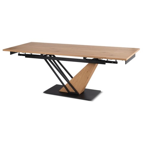Stół REX Rozkładany 160-220 cm MDF Dąb/Czarny