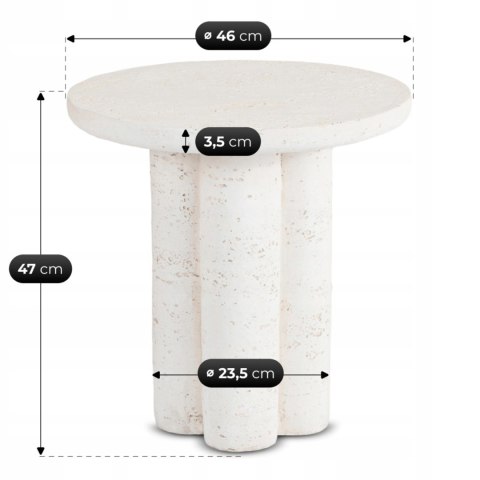 Stolik BROK 46 cm Krem/Beż Nowoczesny
