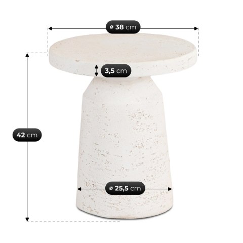 Stolik DESS 38 cm Krem/Beż Nowoczesny