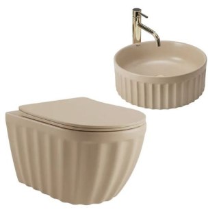 ZESTAW MISA WC + UMYWALKA DUO CAFFE LATTE MATT