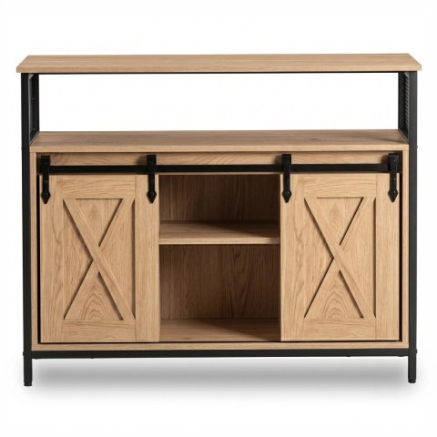Komoda ARLO 100 cm z Półkami Dąb/Czarny