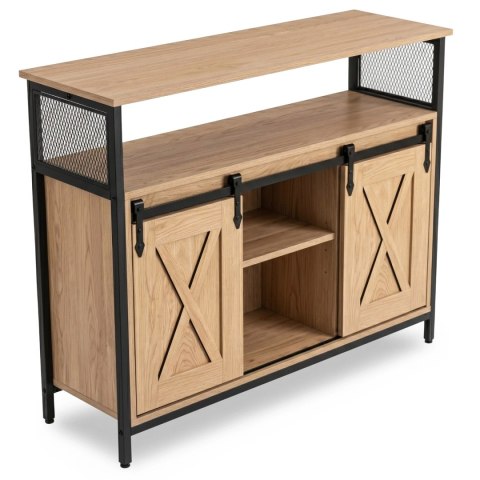 Komoda ARLO 100 cm z Półkami Dąb/Czarny