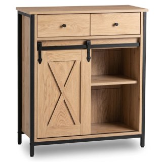 Komoda z Szufladami COLE 70 cm Dąb/Czarny