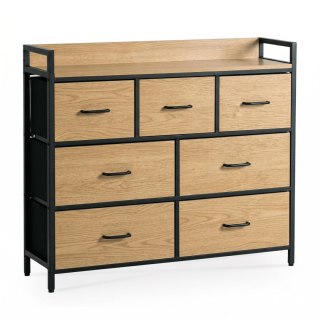 Komoda z Szufladami HUDSON 98 cm Dąb/Czarny