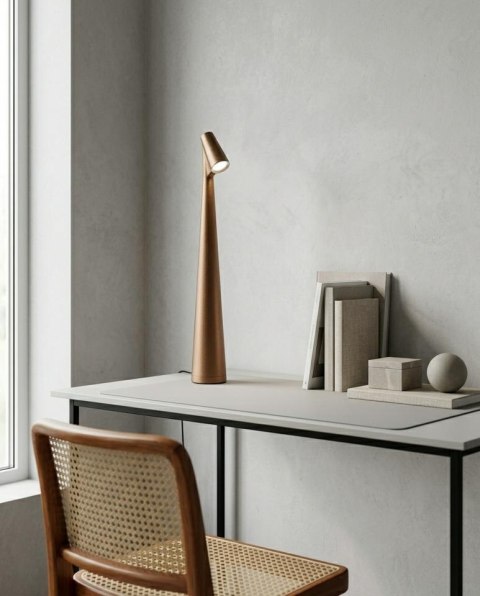 SHP Lampka biurkowa / ogrodowa SHP SLIM brązowa