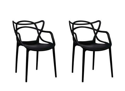 Modesto Design MODESTO zestaw 2 krzeseł HILO czarne - polipropylen