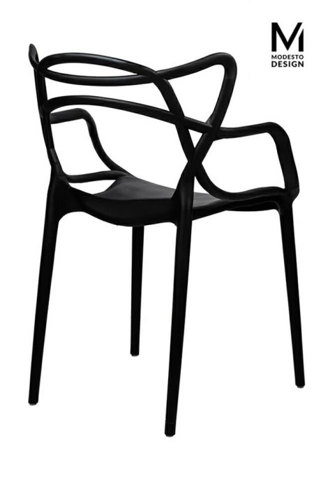 Modesto Design MODESTO zestaw 4 krzeseł HILO czarne - polipropylen