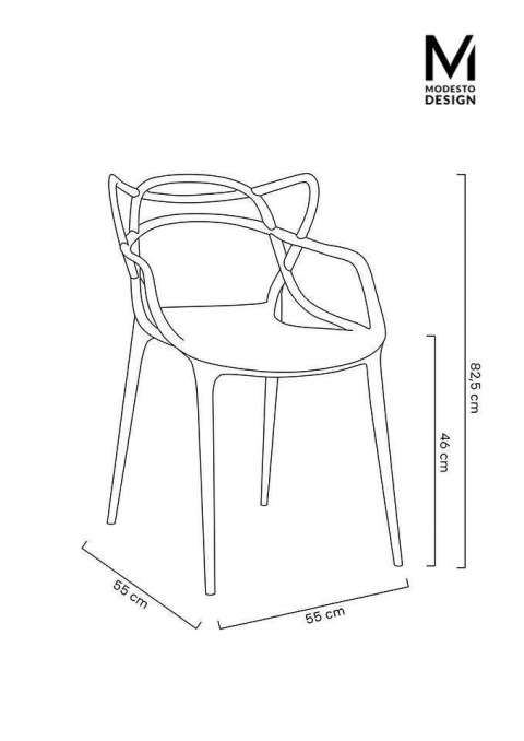 Modesto Design MODESTO zestaw 6 krzeseł HILO czarne - polipropylen