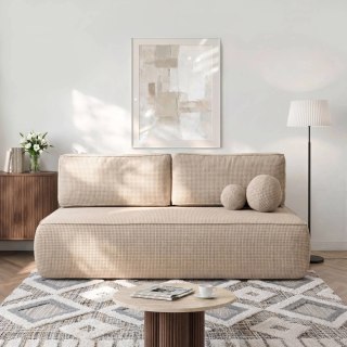 Sofa Rozkładana ARVETO Beżowa Szenilowa