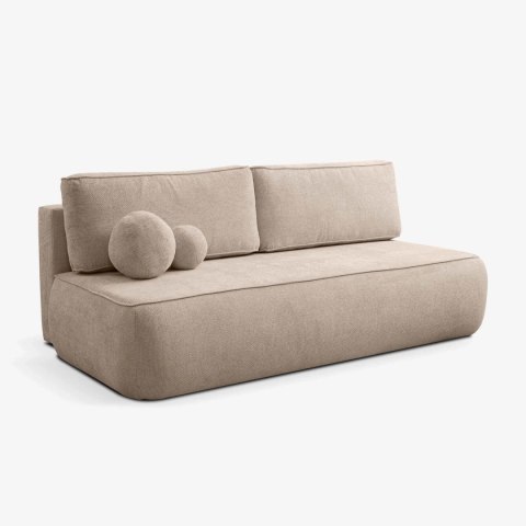 Sofa Rozkładana ARVETO Beżowa Szenilowa