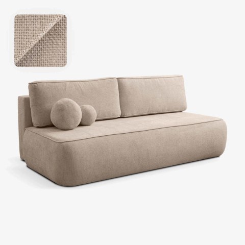 Sofa Rozkładana ARVETO Beżowa Szenilowa