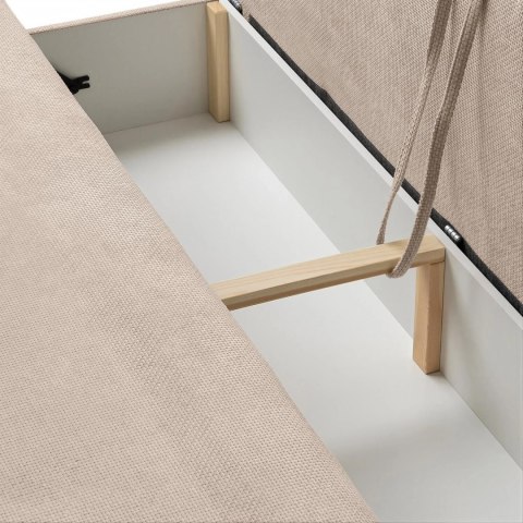 Sofa Rozkładana ARVETO Beżowa Szenilowa