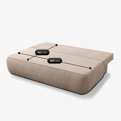 Sofa Rozkładana ARVETO Beżowa Szenilowa
